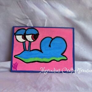 Snail Art Painting - Pink and Blue